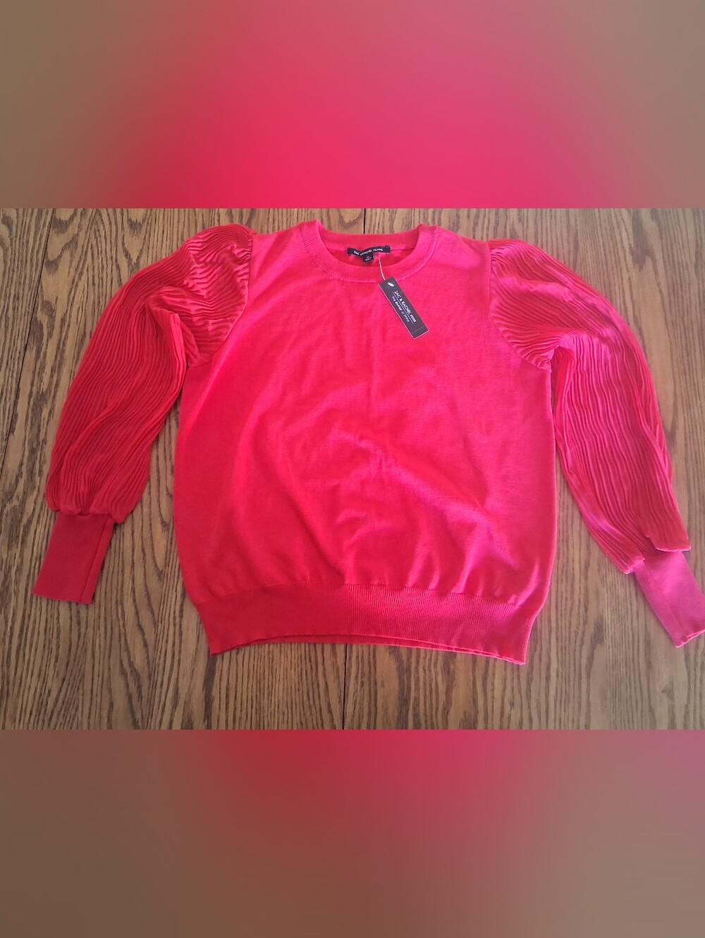 NWT Petite Ladies Bright Pink Sweater, Sz PL, MSRP $48